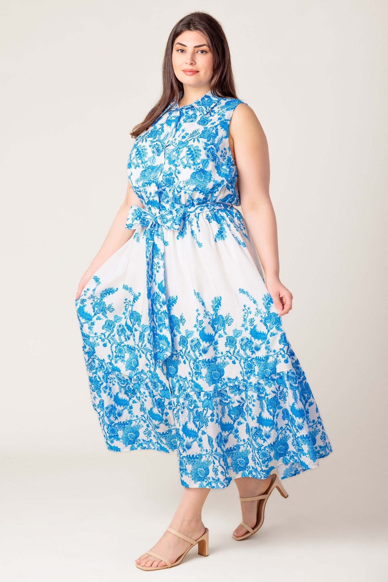 PALM SHORES WOVEN MIDI DRESS Flying Tomato