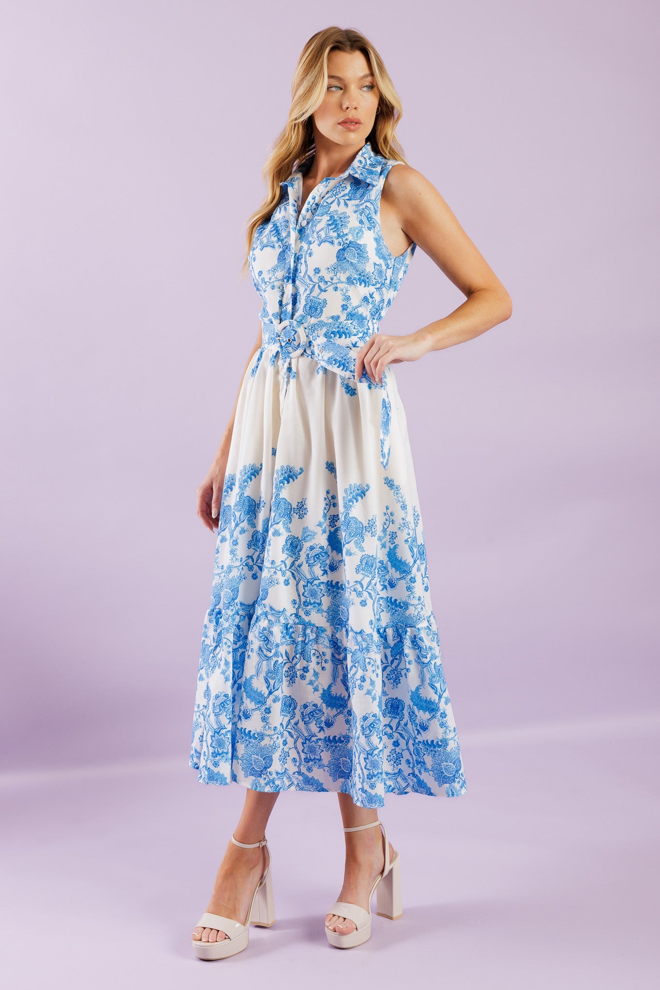 PALM SHORES WOVEN MIDI DRESS - Love Salve