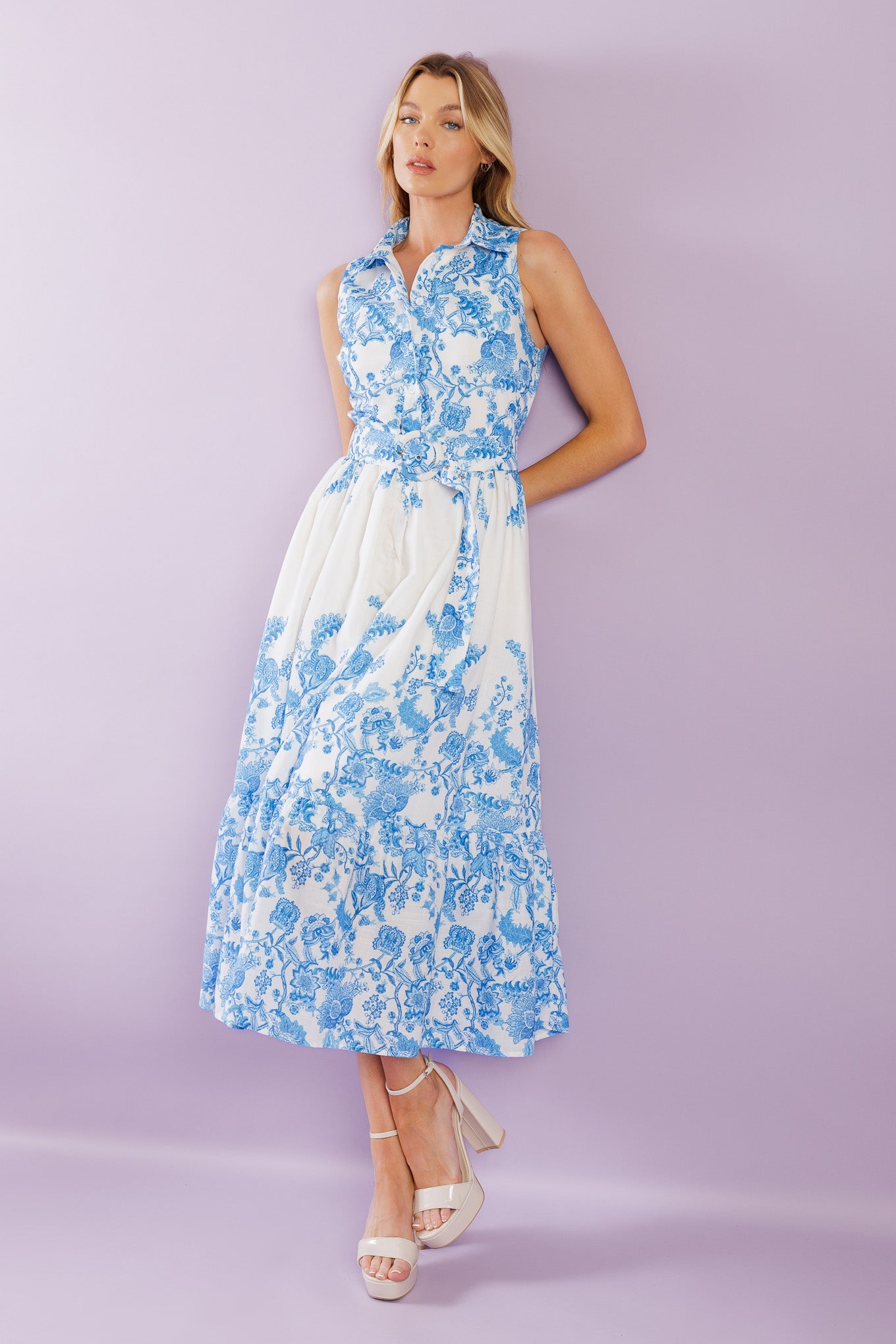 PALM SHORES WOVEN MIDI DRESS - Love Salve