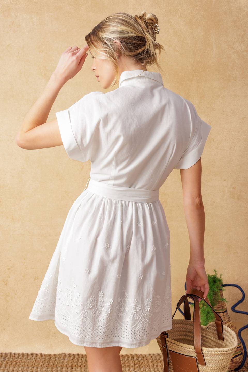 FEEL THE VIBE WOVEN MINI DRESS Flying Tomato