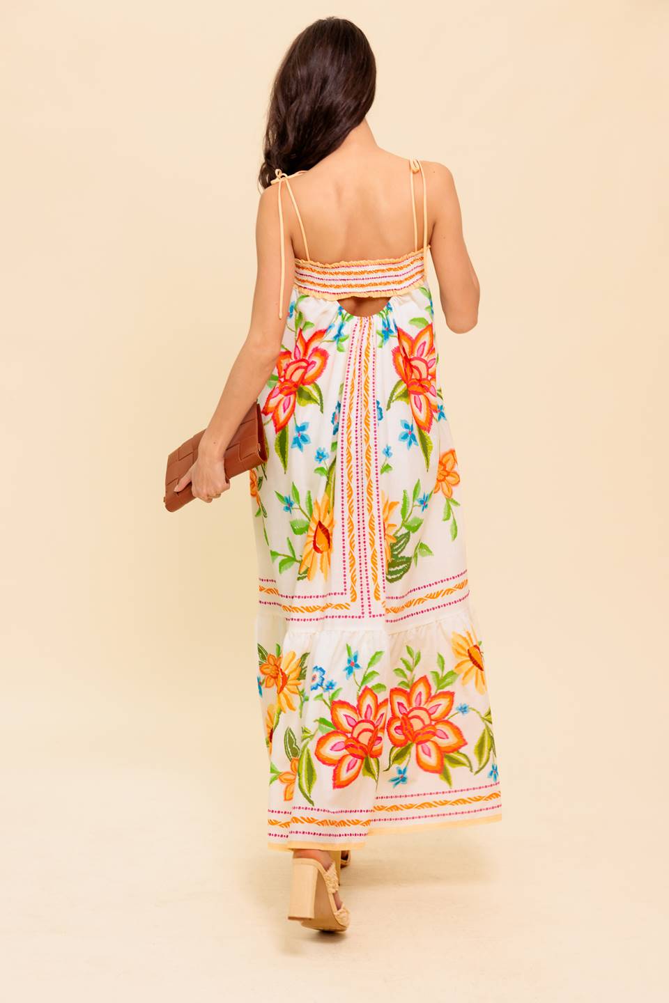 SAID AND DONE IVORY WOVEN MAXI DRESS Flying Tomato