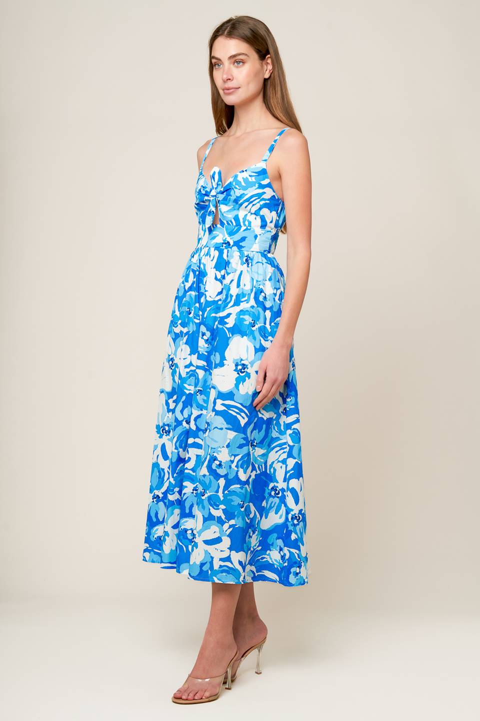 SPRING ROMANCE WOVEN MIDI DRESS