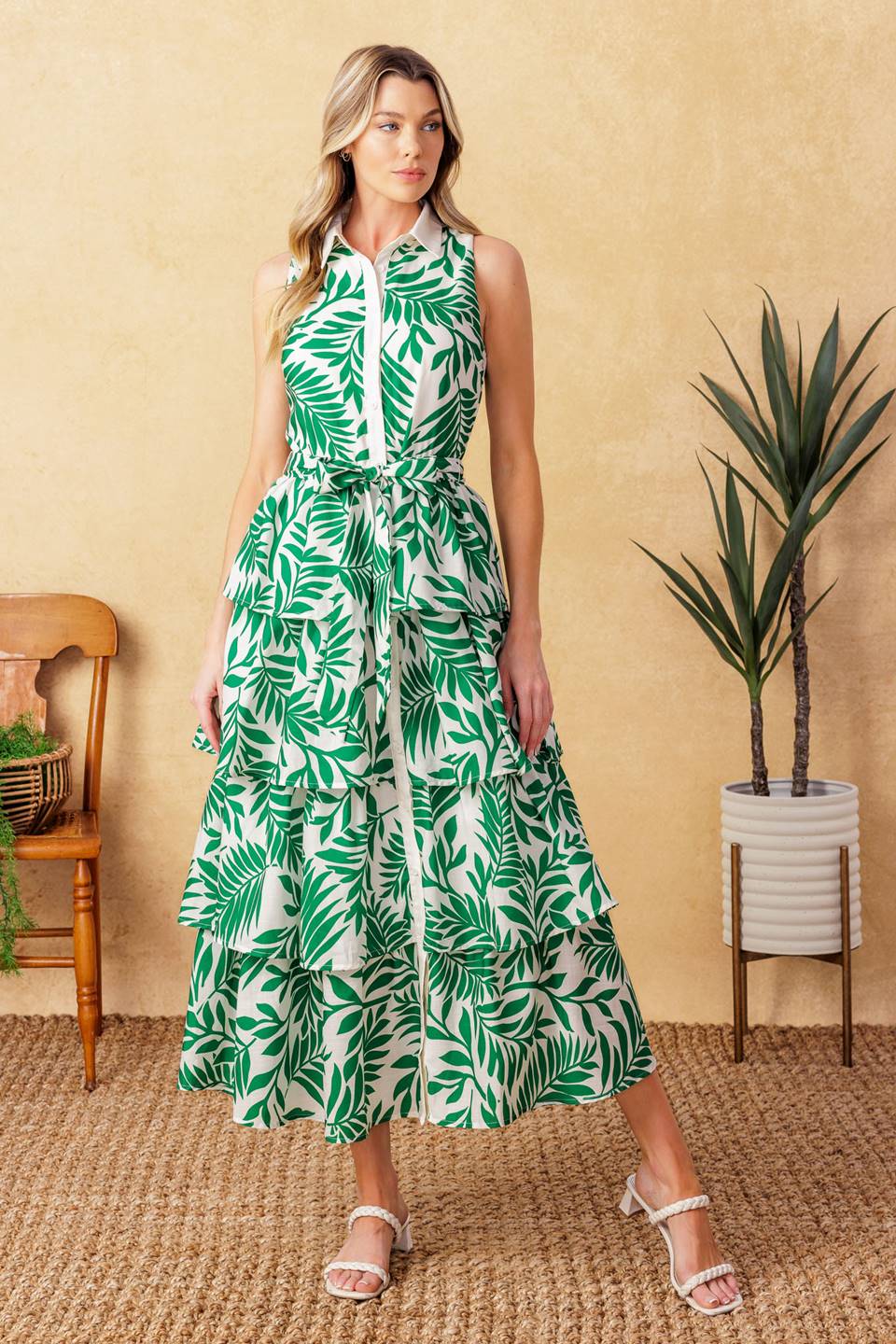 PARK AVENUE WOVEN WOVEN MIDI DRESS Flying Tomato