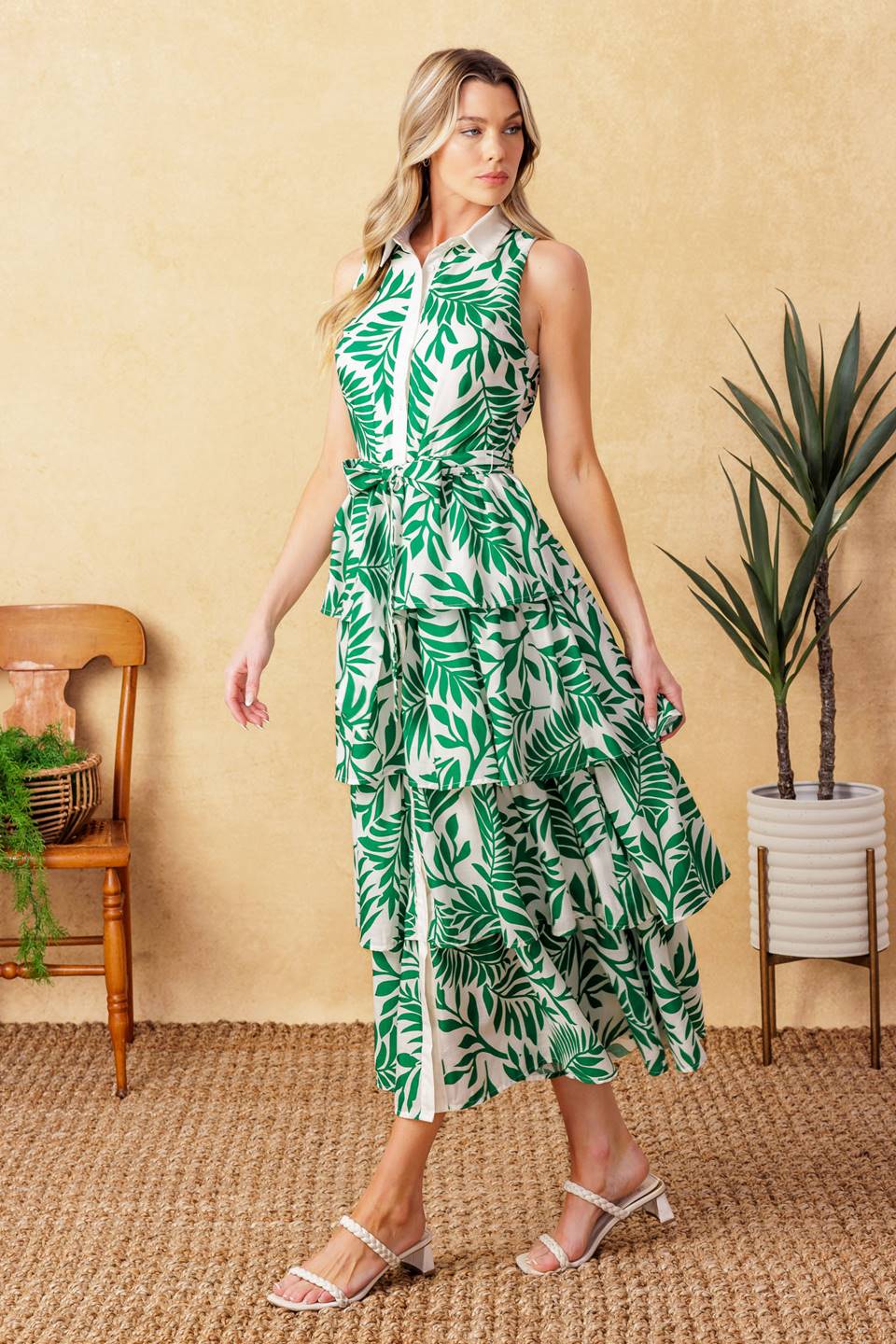 PARK AVENUE WOVEN WOVEN MIDI DRESS Flying Tomato