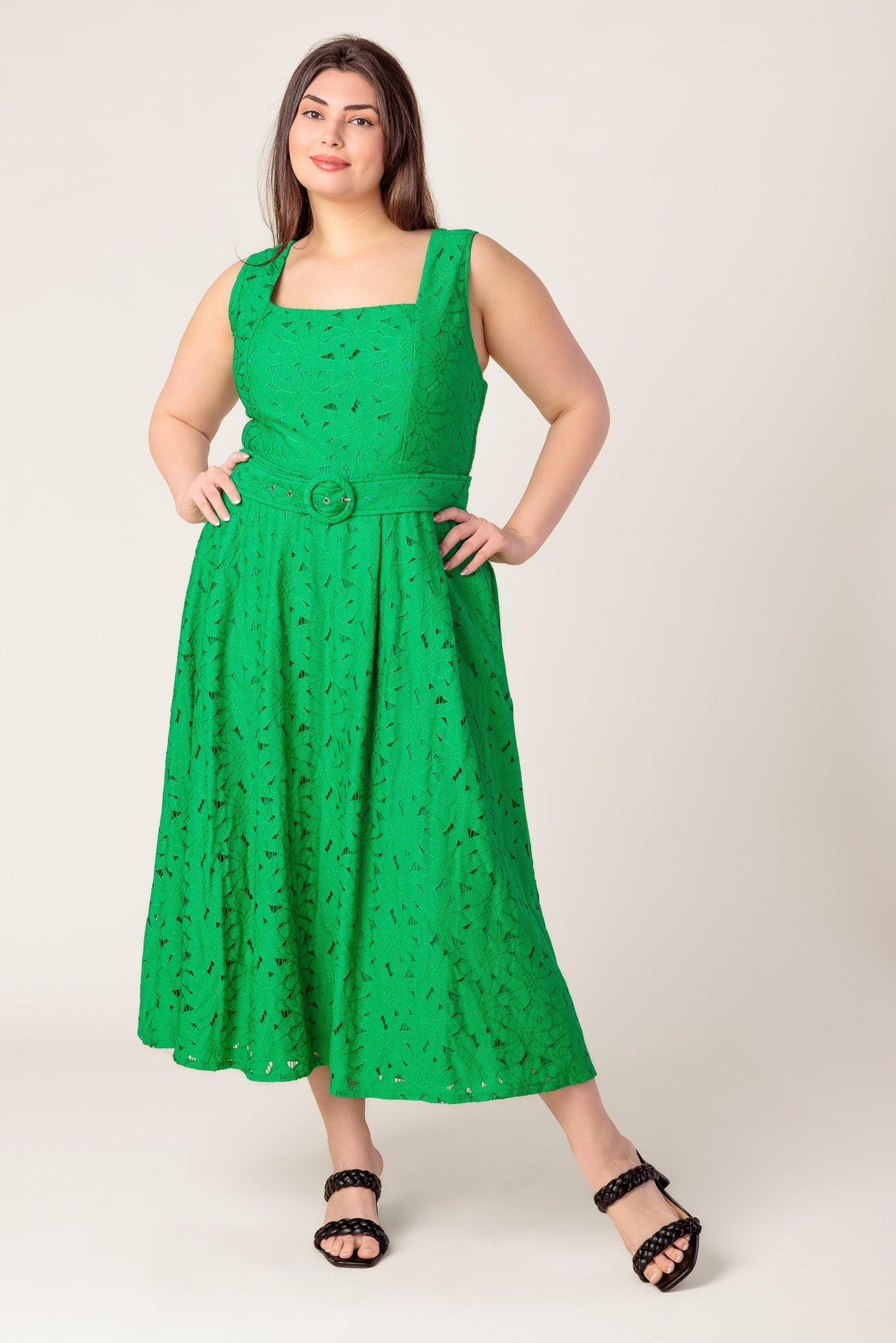 DAFFODILS & DAYDREAMS WOVEN LACE MIDI DRESS Flying Tomato