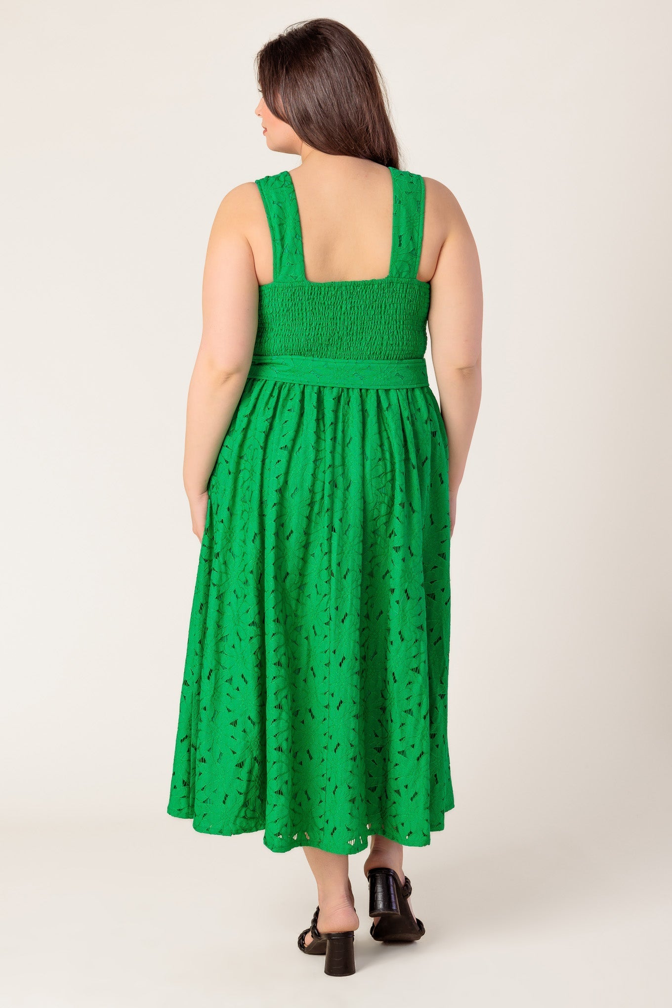 DAFFODILS & DAYDREAMS WOVEN LACE MIDI DRESS Flying Tomato