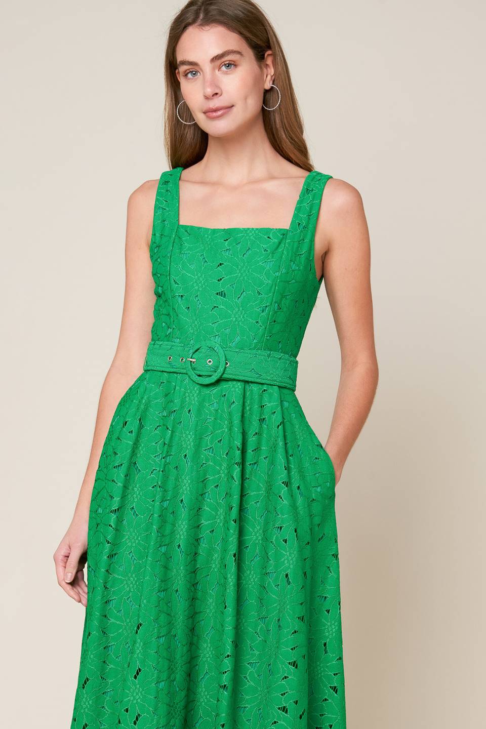 DAFFODILS & DAYDREAMS WOVEN LACE MIDI DRESS Flying Tomato