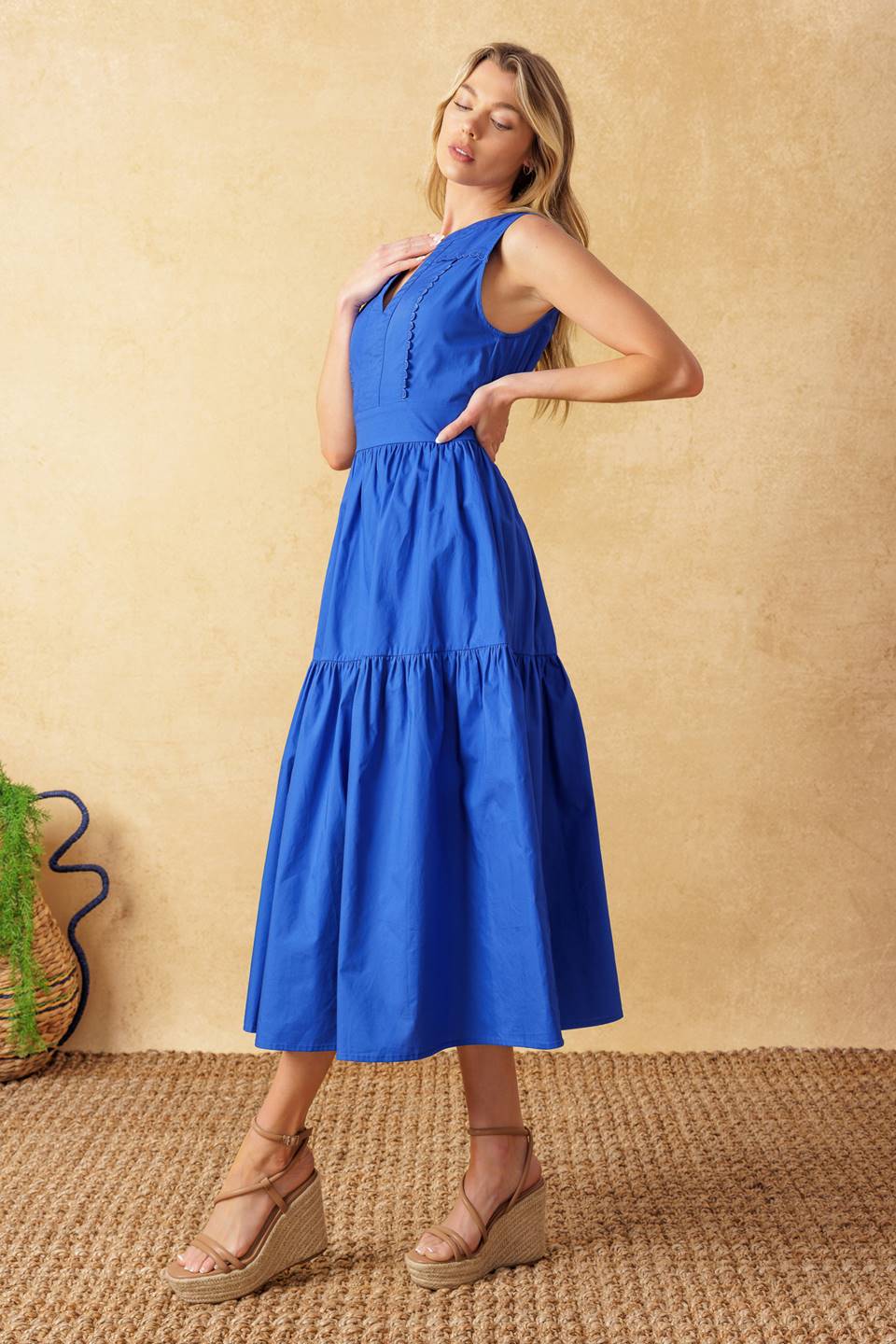 MYSTIC MIRAGE WOVEN MIDI DRESS Flying Tomato