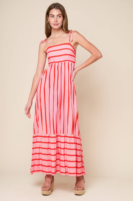 SPEAK NOW WOVEN MIDI DRESS Flying Tomato