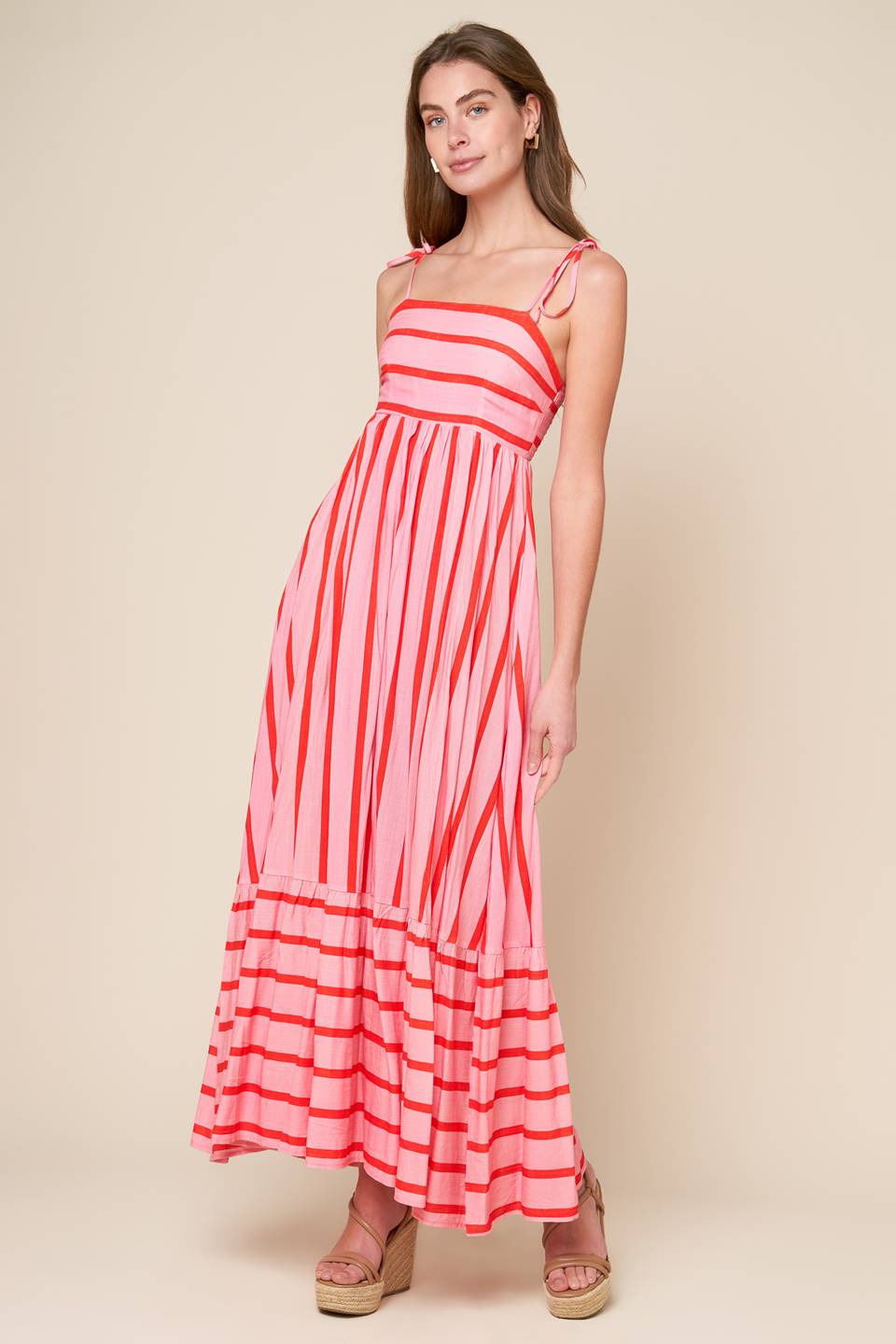 SPEAK NOW WOVEN MIDI DRESS Flying Tomato