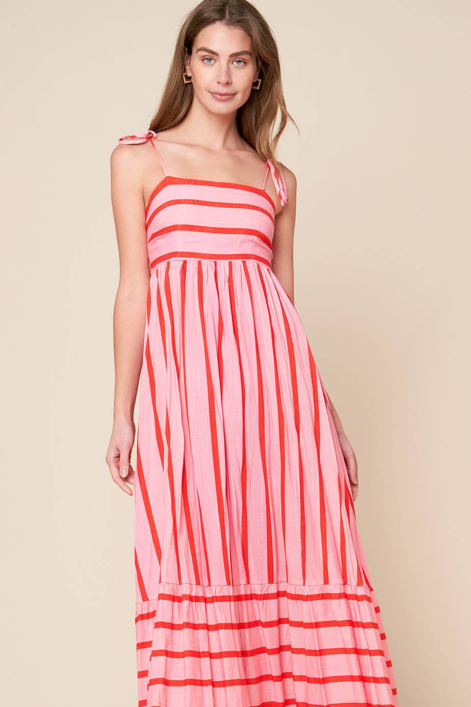 SPEAK NOW WOVEN MIDI DRESS Flying Tomato
