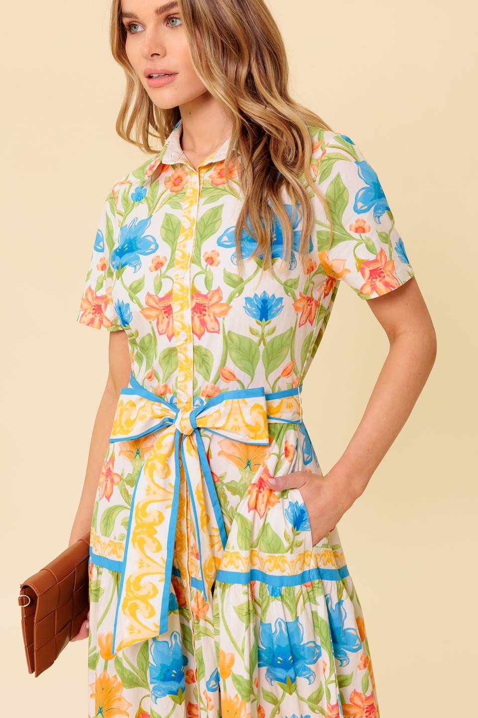 FOR THE MOMENT IVORY WOVEN MIDI DRESS Flying Tomato
