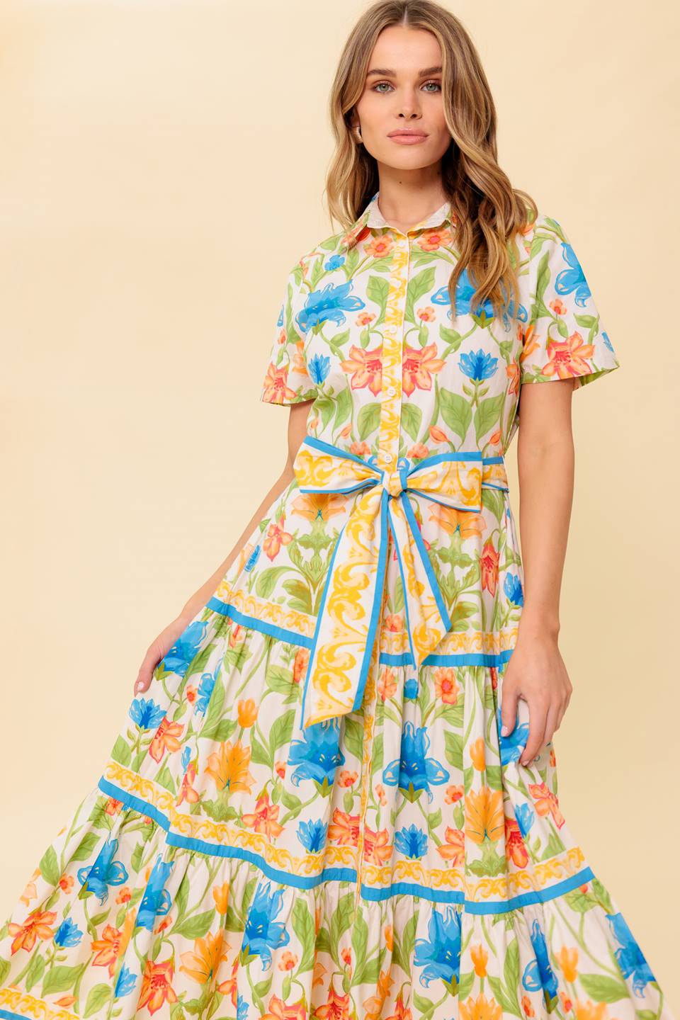 FOR THE MOMENT IVORY WOVEN MIDI DRESS Flying Tomato