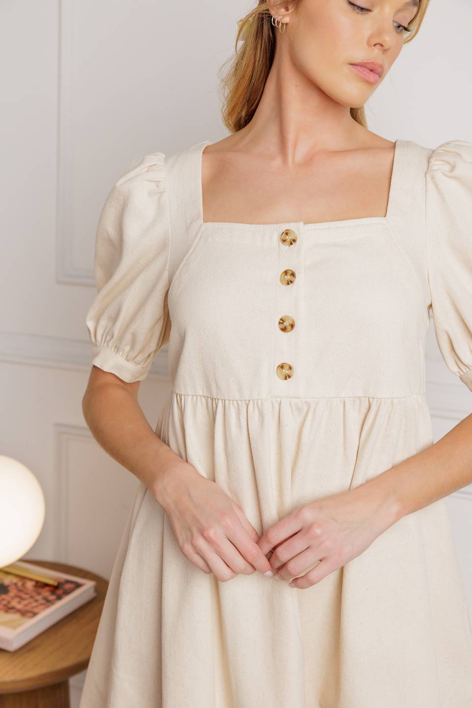 FOR THE DAY WOVEN TWILL MINI DRESS Flying Tomato