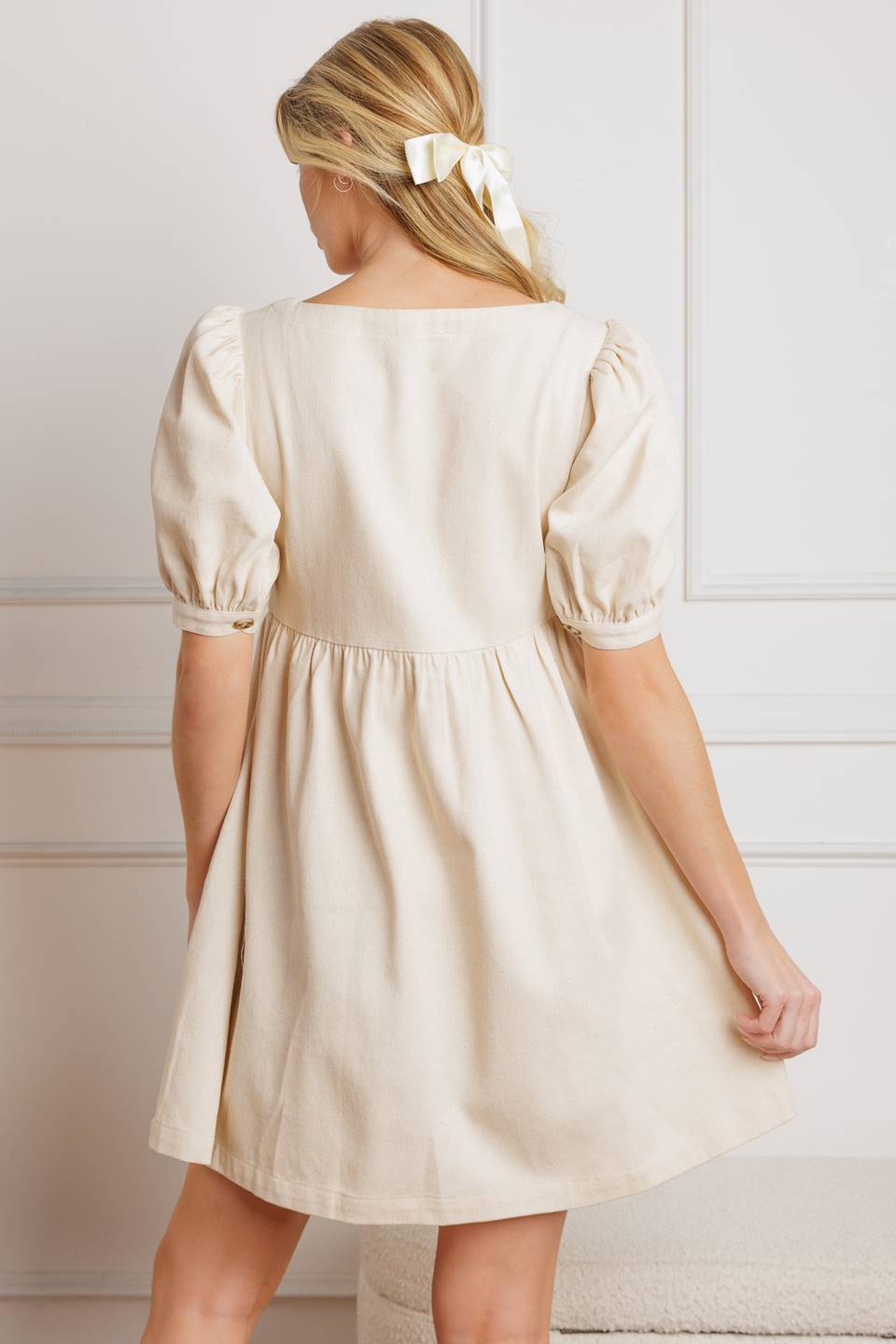 FOR THE DAY WOVEN TWILL MINI DRESS Flying Tomato