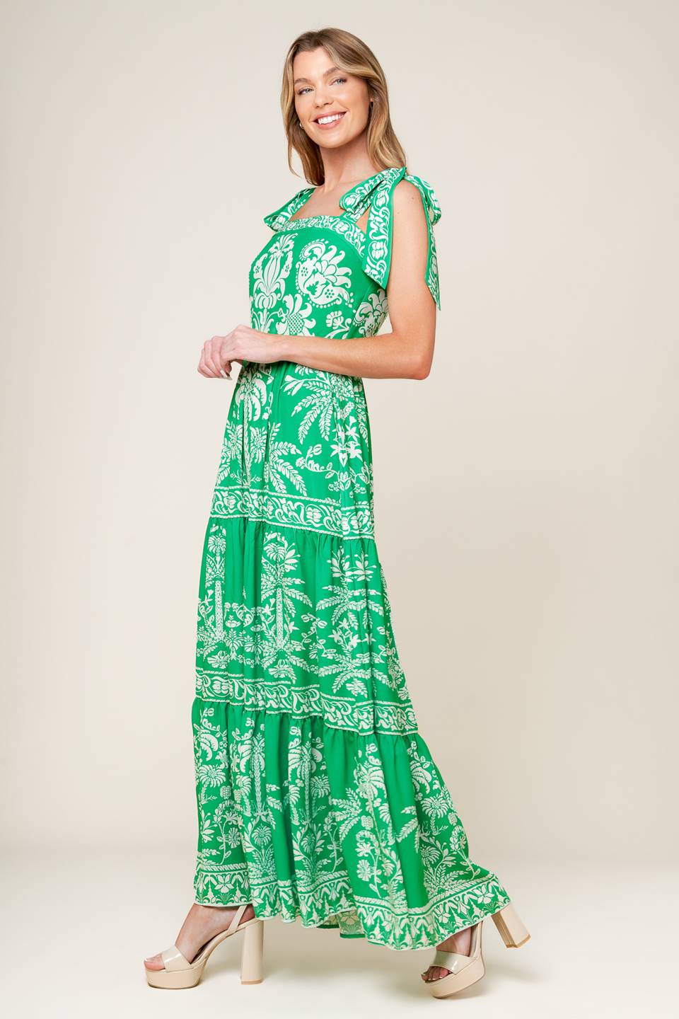 SWEET LIKE GREEN WOVEN MAXI DRESS Flying Tomato