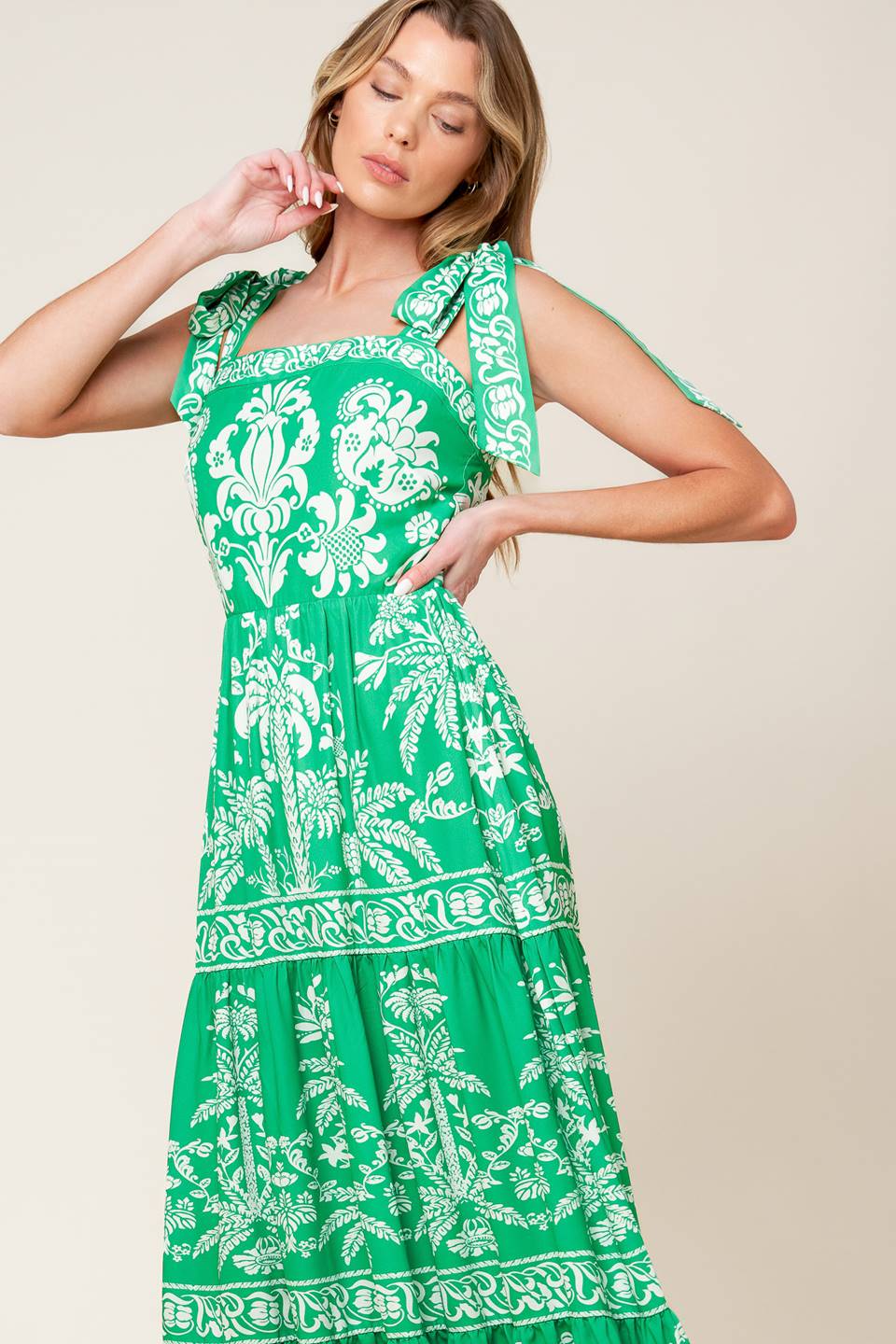 SWEET LIKE GREEN WOVEN MAXI DRESS Flying Tomato