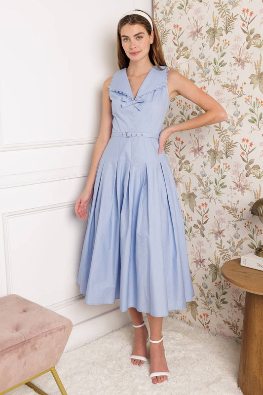 HOPPING ISLANDS WOVEN MIDI DRESS Flying Tomato