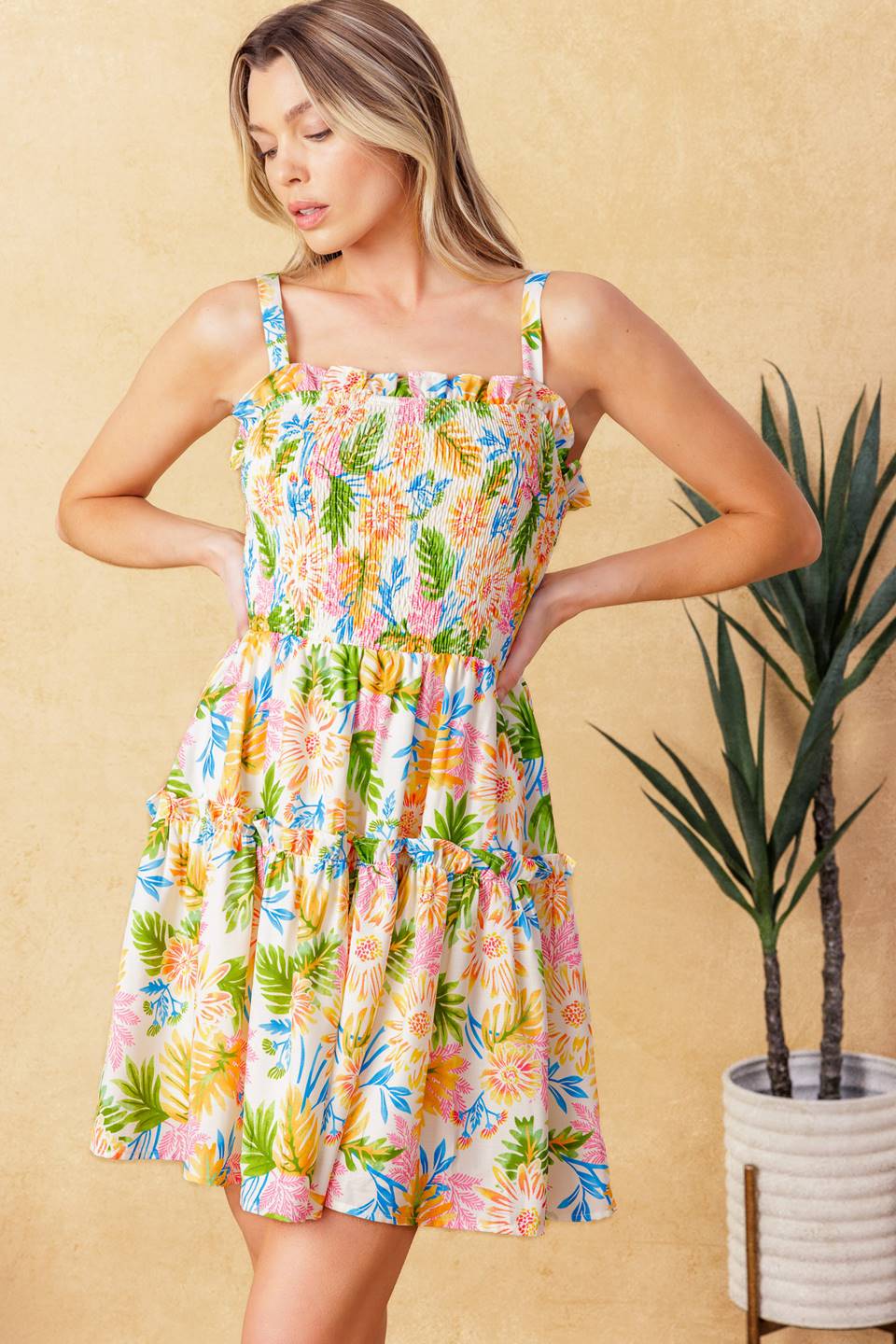 SECRET CRUSH WOVEN MINI DRESS Flying Tomato