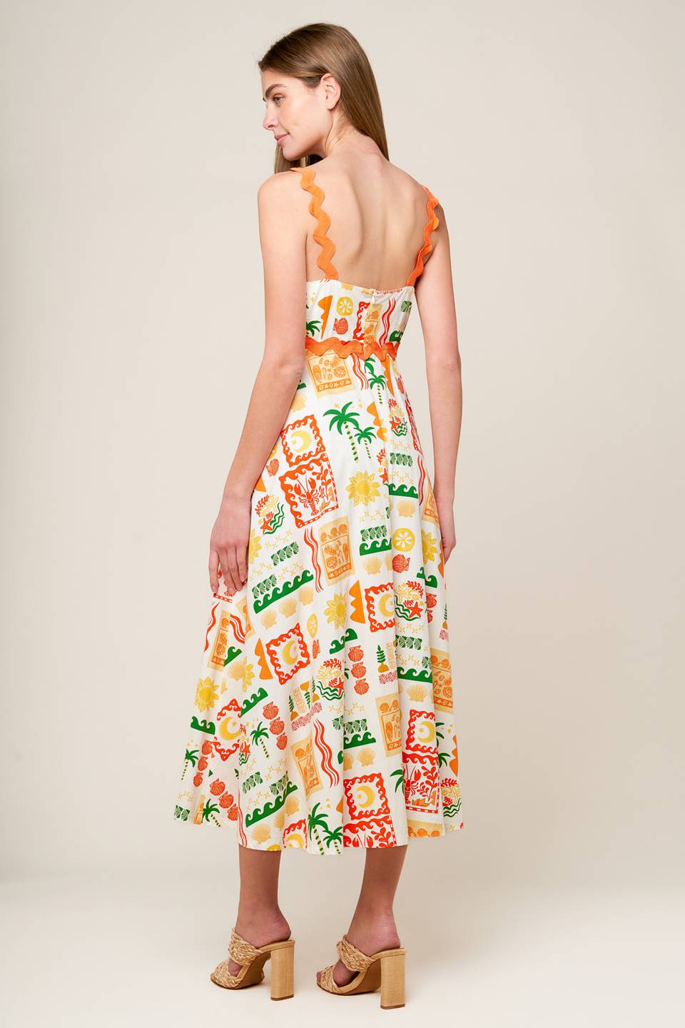 ROAMING AROUND WOVEN MIDI DRESS Flying Tomato