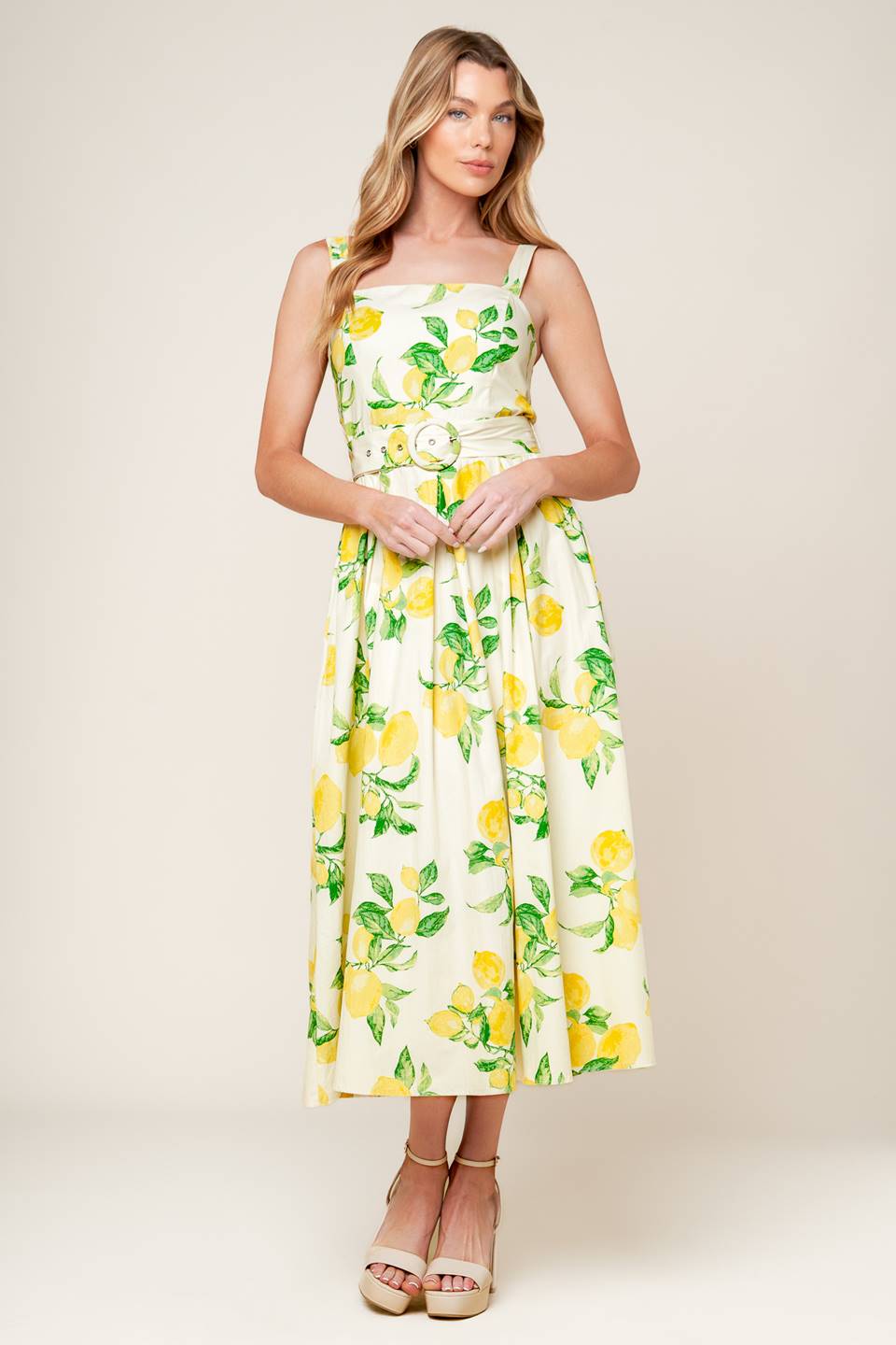 BEAMING PERFECTION IVORY WOVEN MIDI DRESS Flying Tomato