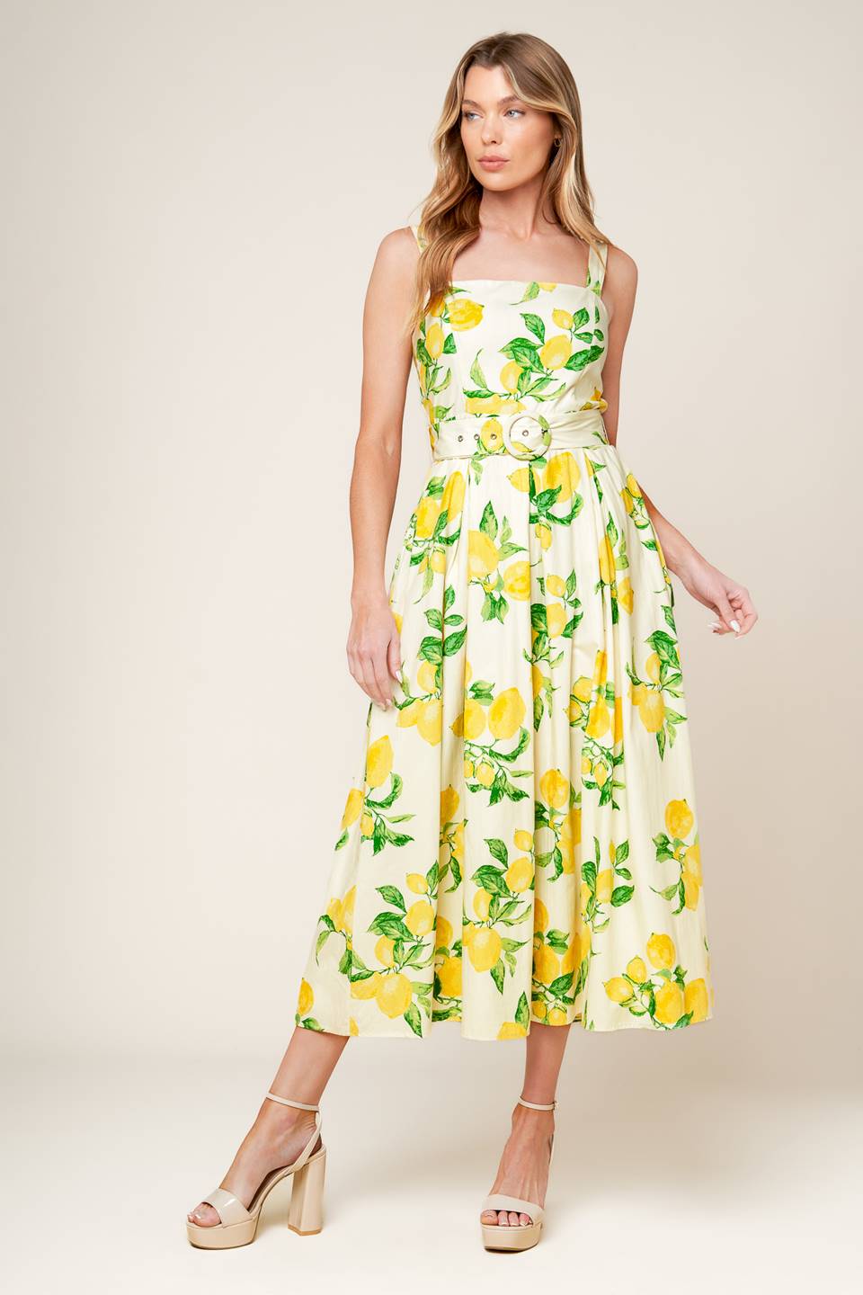 BEAMING PERFECTION IVORY WOVEN MIDI DRESS Flying Tomato