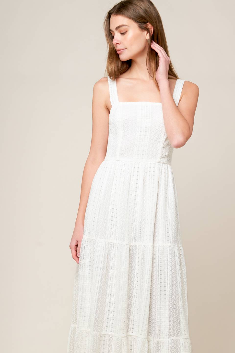 AFTER THE RAIN WHITE LACE MAXI DRESS Flying Tomato