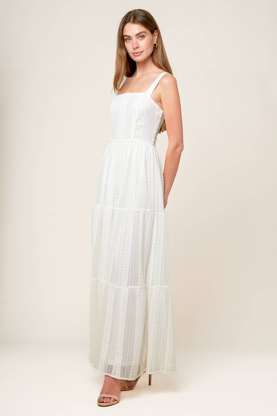 AFTER THE RAIN WHITE LACE MAXI DRESS Flying Tomato