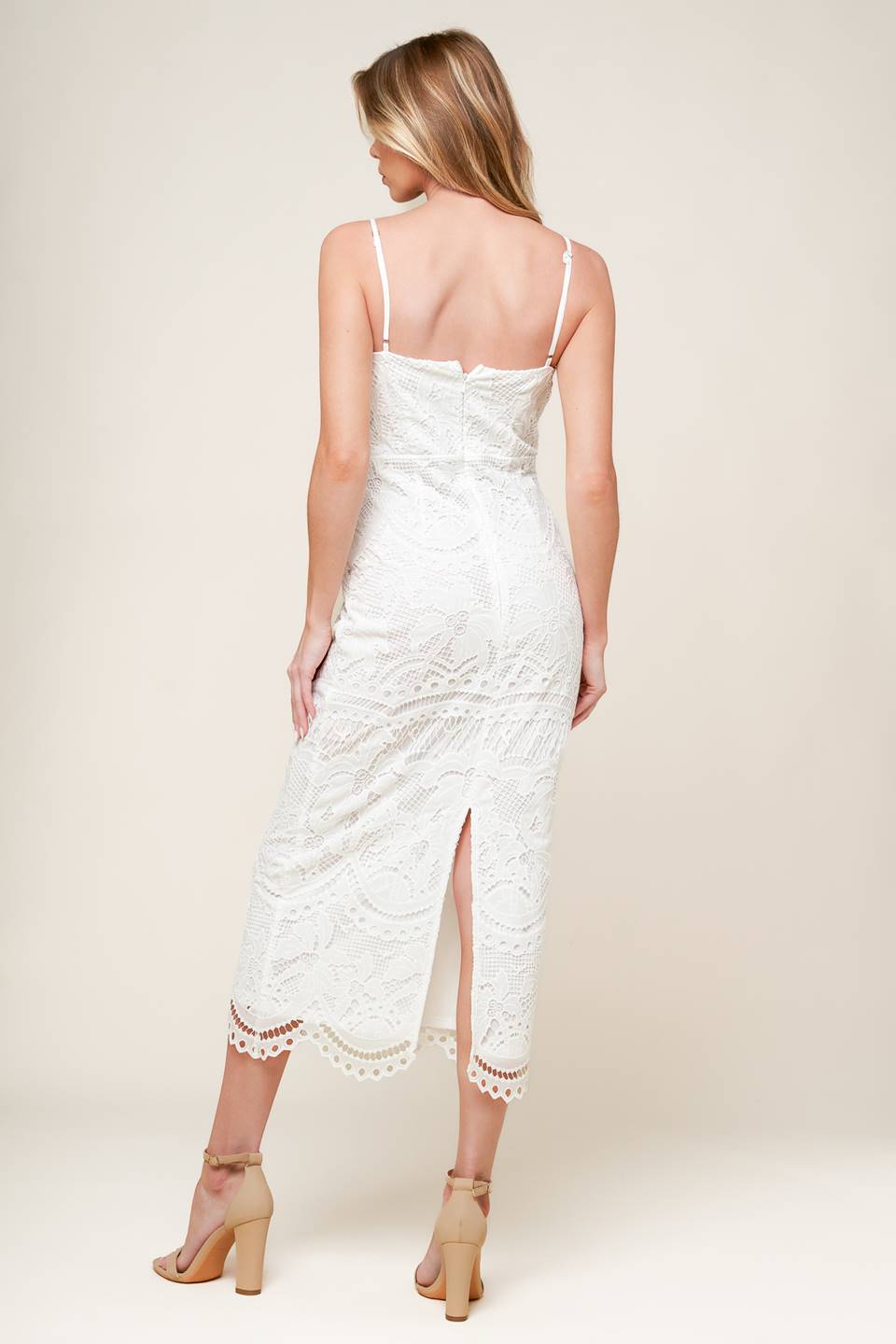 THE JOSEPHINE OFF WHITE WOVEN MIDI DRESS