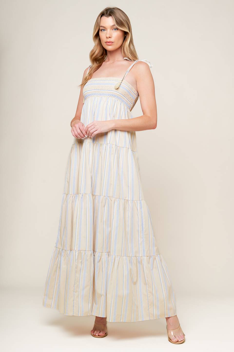 WAVES OF LIFT WOVEN MAXI DRESS