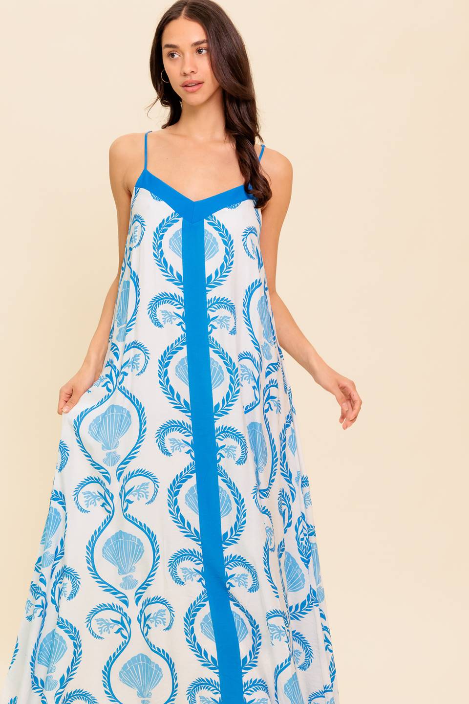 WEEKEND GETAWAY BLUE WOVEN MAXI DRESS Flying Tomato