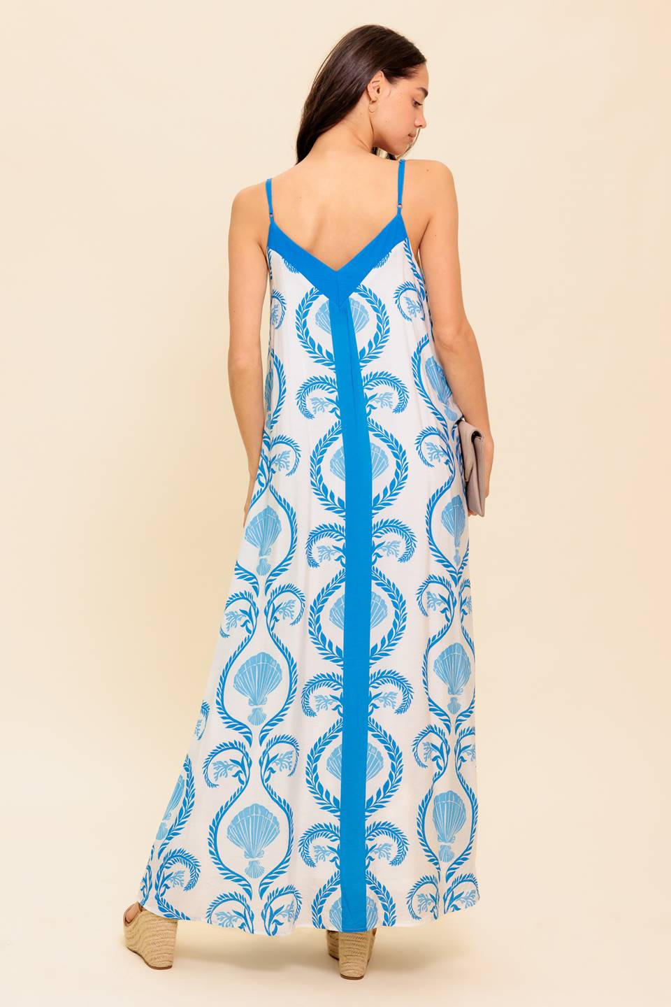 WEEKEND GETAWAY BLUE WOVEN MAXI DRESS Flying Tomato