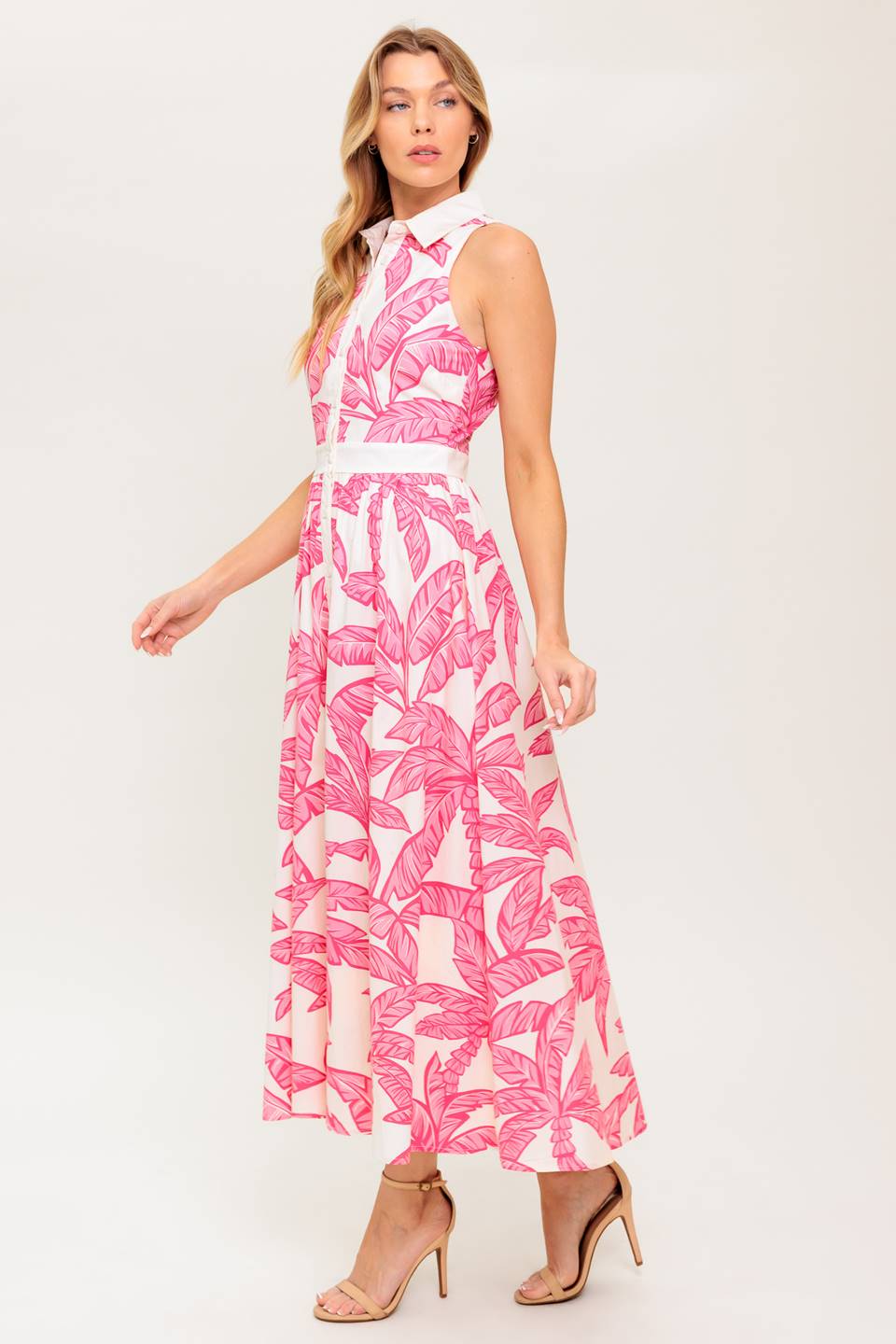 WHISPER IN BLOOM WOVEN MIDI DRESS Flying Tomato