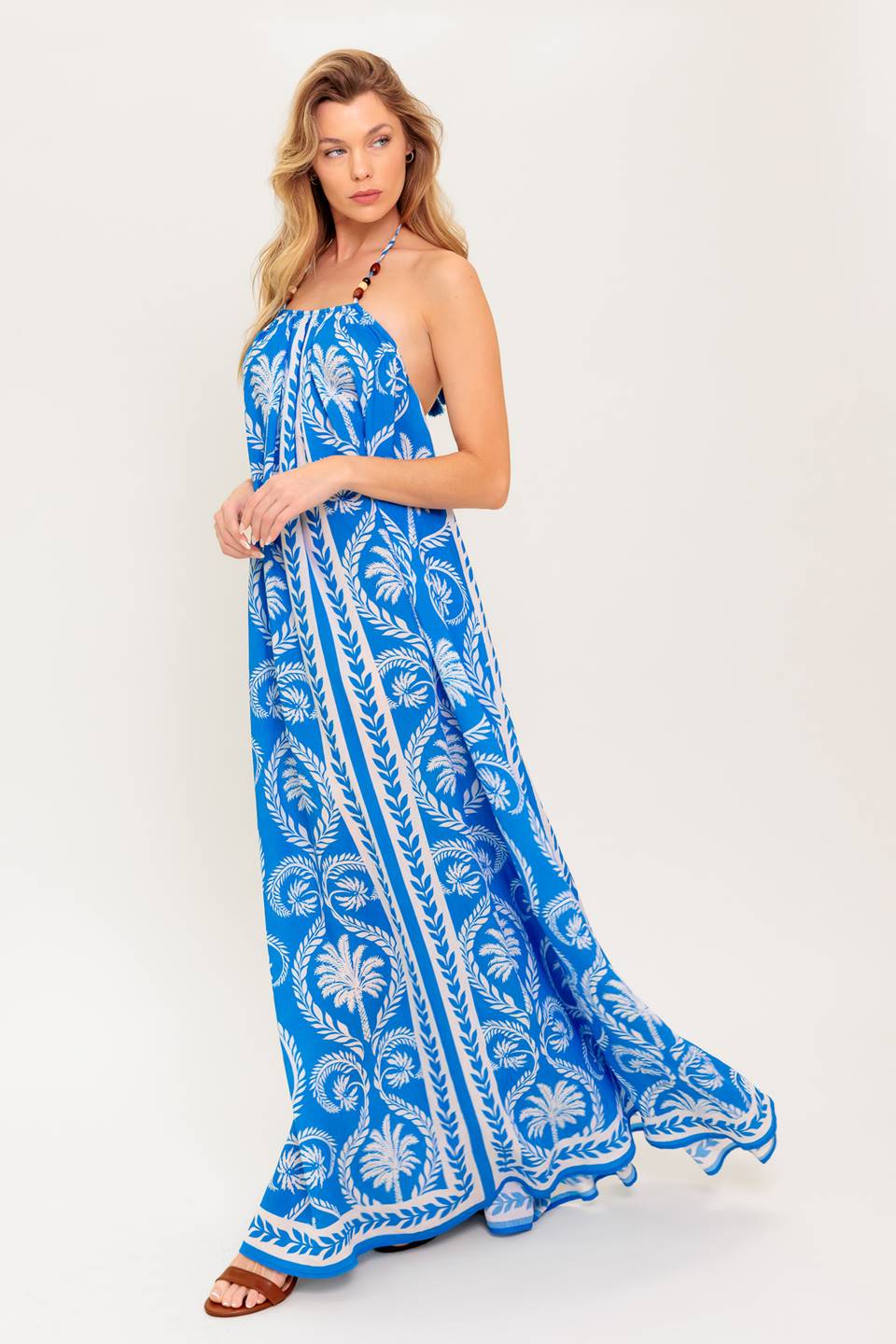 FOR THE DREAMERS BLUE WOVEN MAXI DRESS Flying Tomato