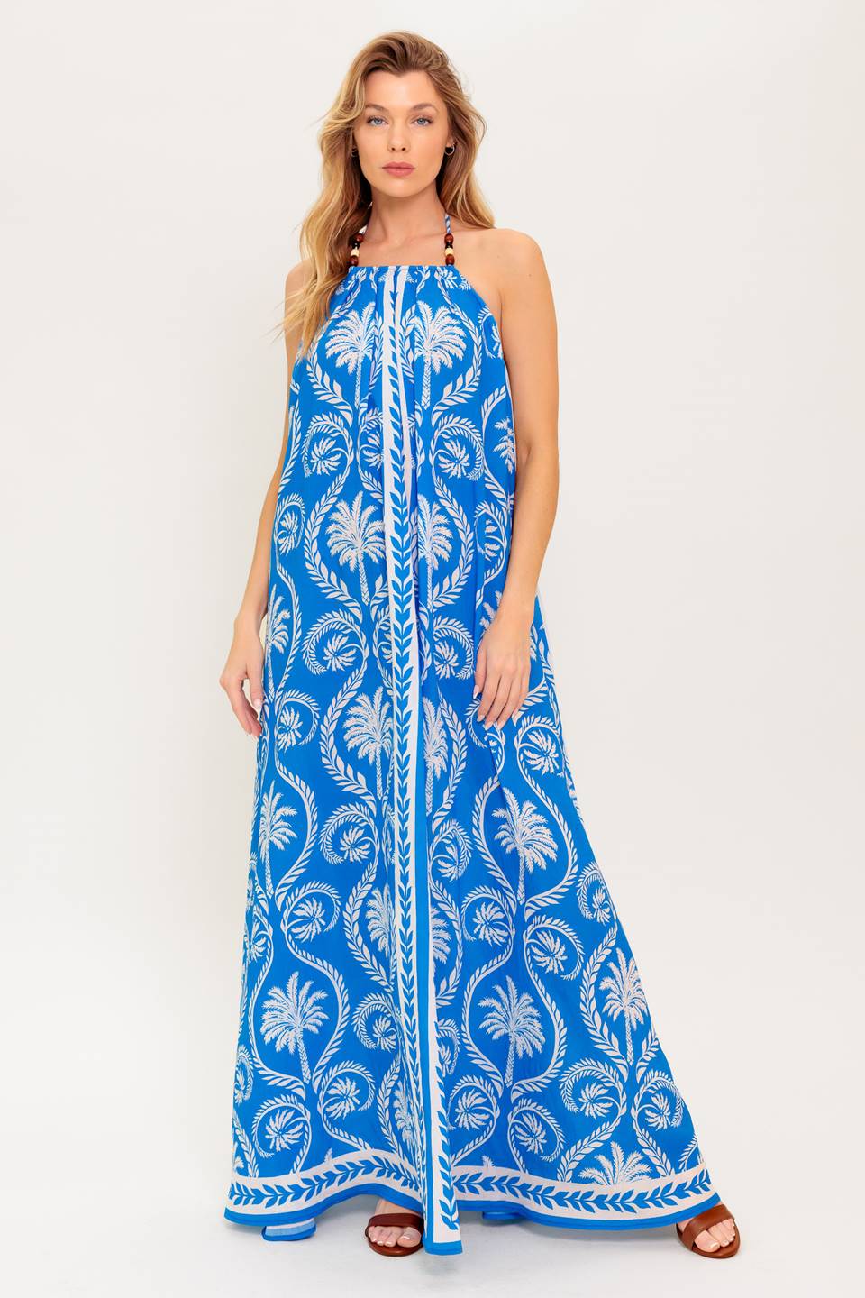 FOR THE DREAMERS BLUE WOVEN MAXI DRESS Flying Tomato