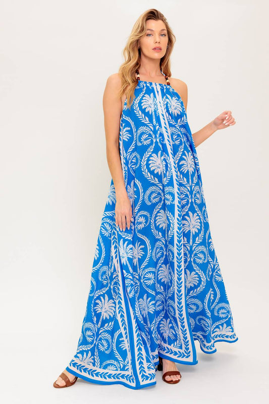 FOR THE DREAMERS BLUE WOVEN MAXI DRESS Flying Tomato