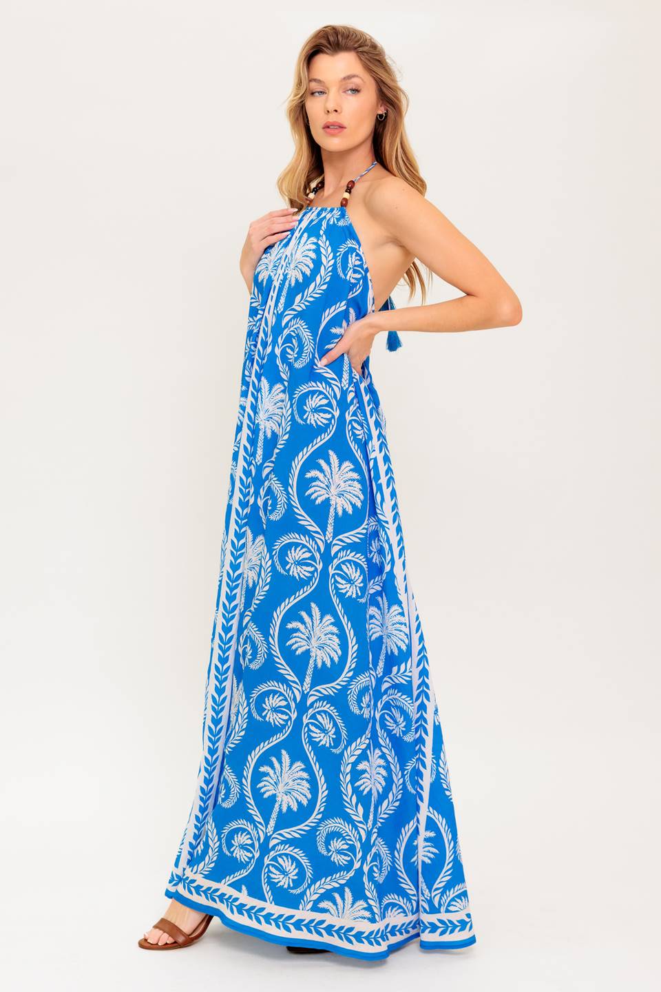 FOR THE DREAMERS BLUE WOVEN MAXI DRESS Flying Tomato