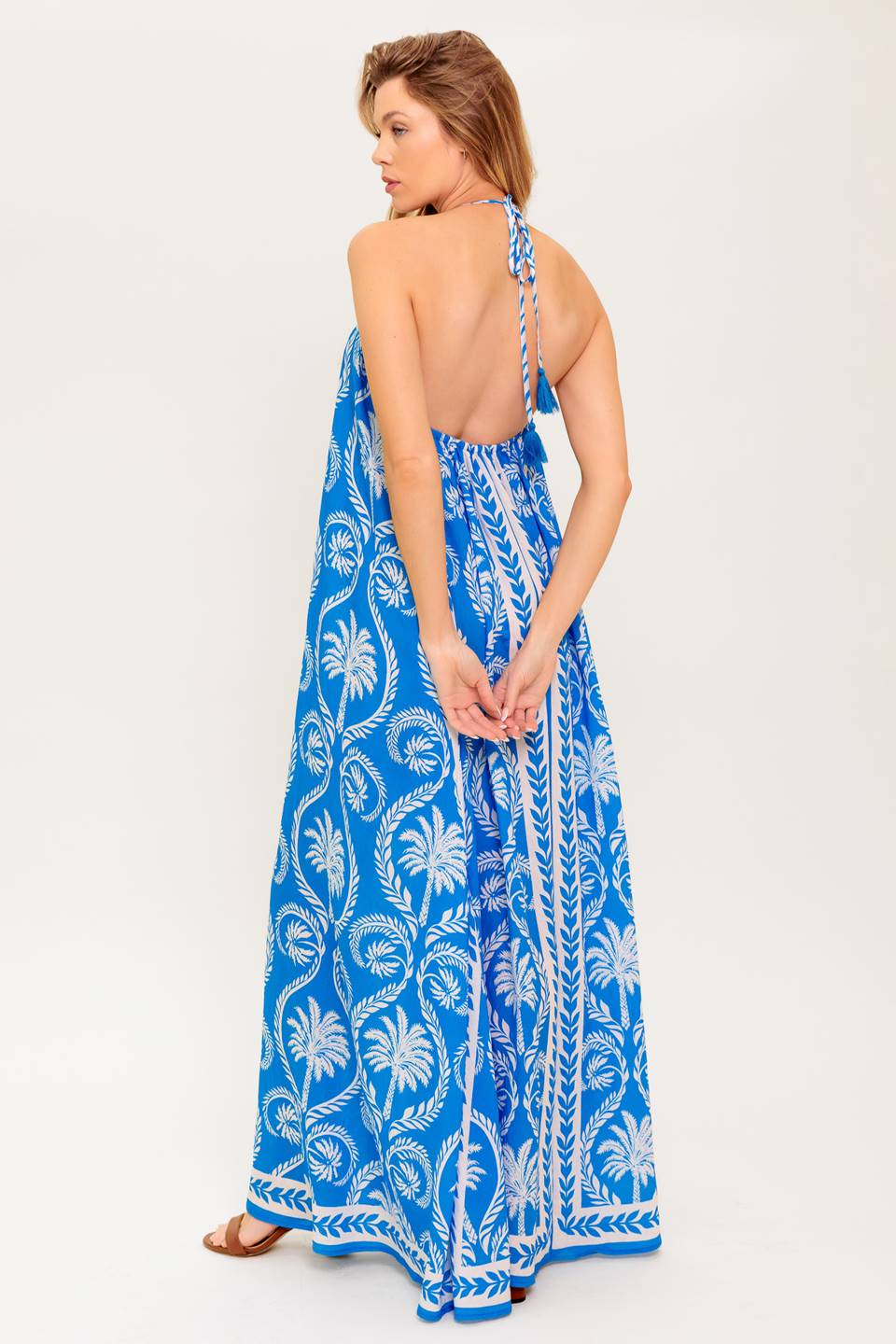 FOR THE DREAMERS BLUE WOVEN MAXI DRESS Flying Tomato