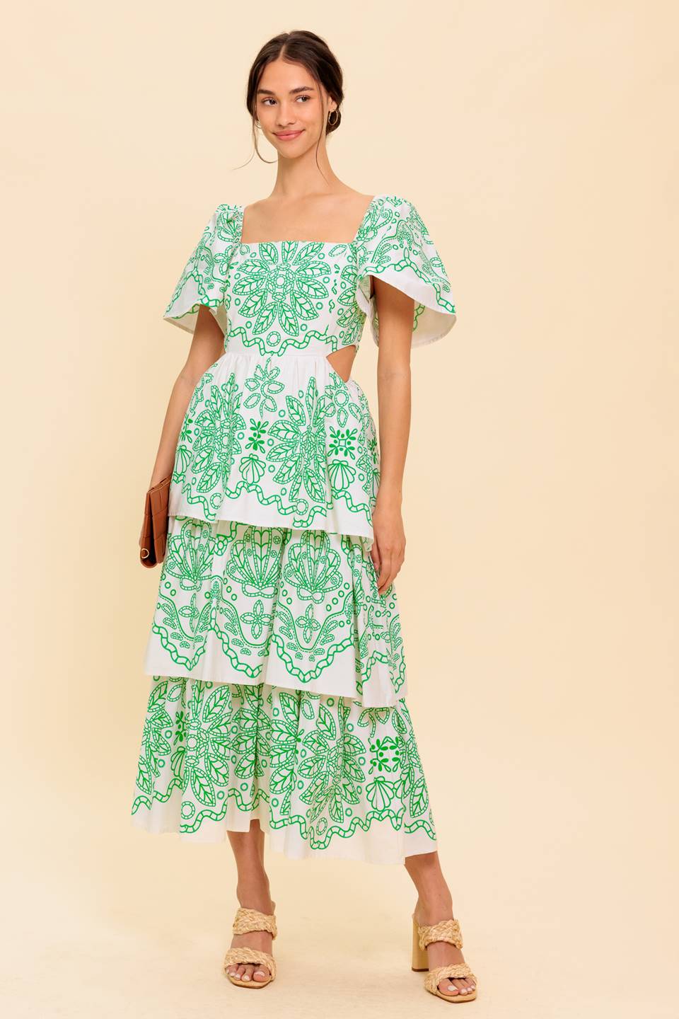 SHE'S A VISION WOVEN MIDI DRESS Flying Tomato