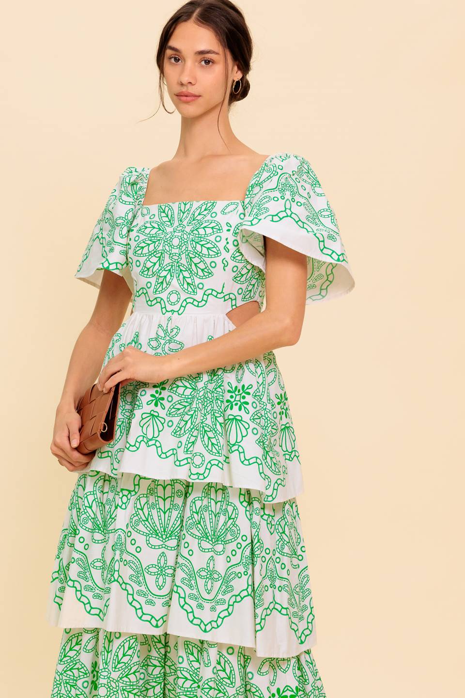 SHE'S A VISION WOVEN MIDI DRESS Flying Tomato