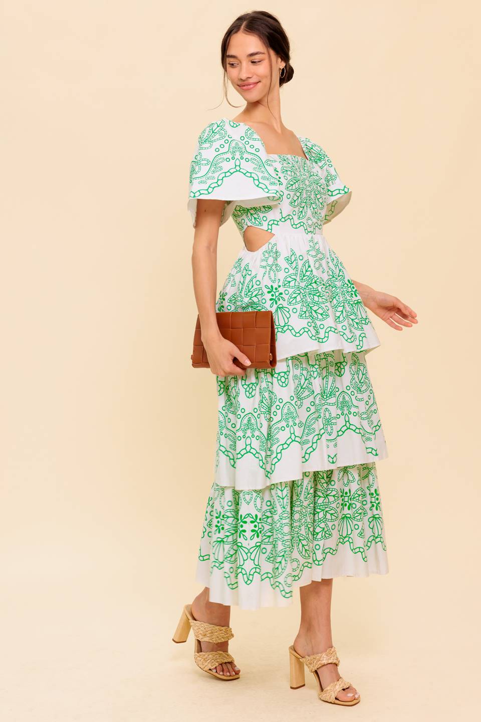 SHE'S A VISION WOVEN MIDI DRESS Flying Tomato