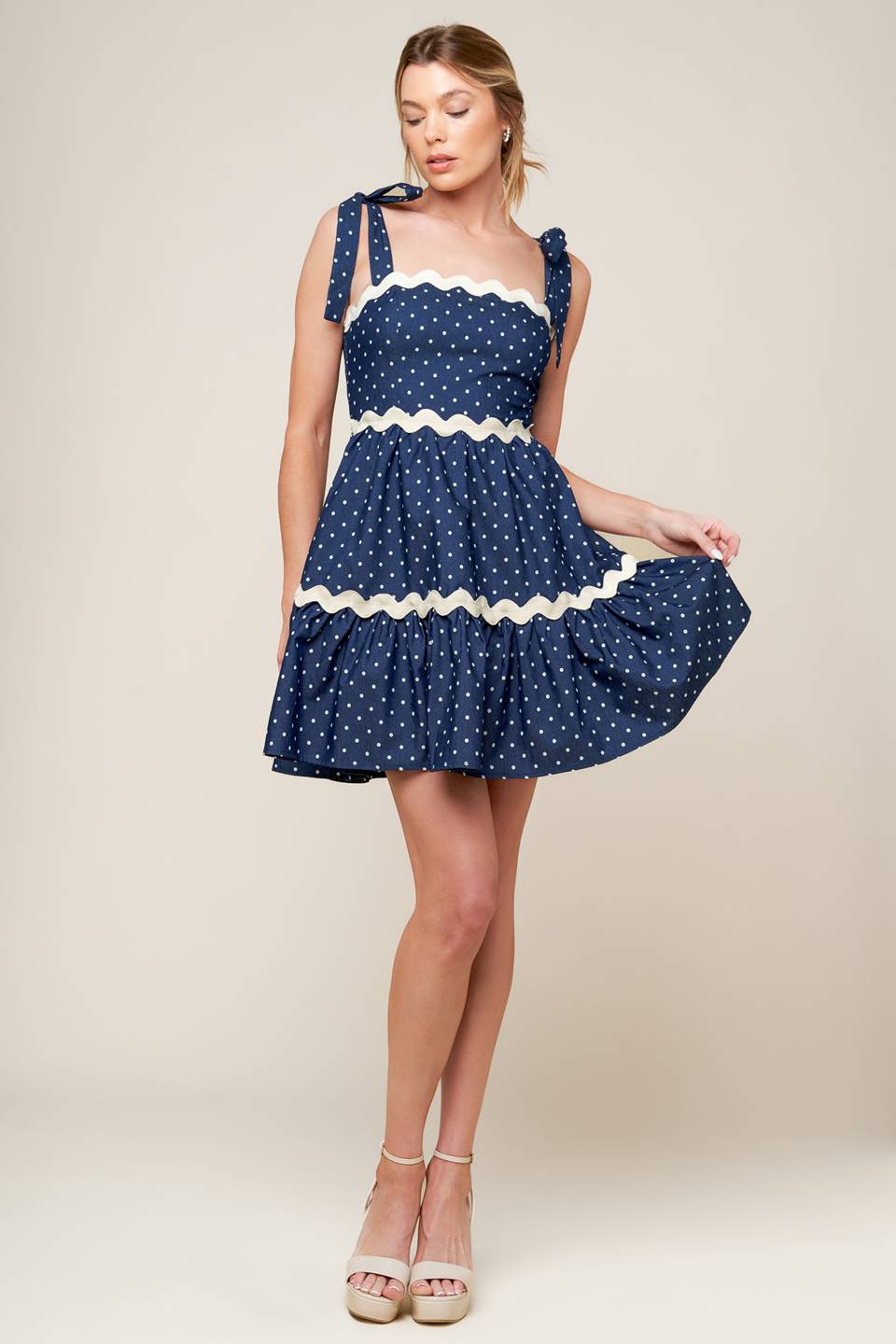 DIVINELY DOTTED WOVEN MINI DRESS