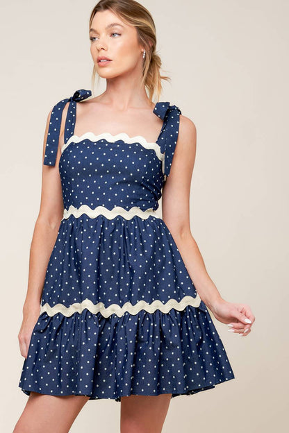 DIVINELY DOTTED WOVEN MINI DRESS