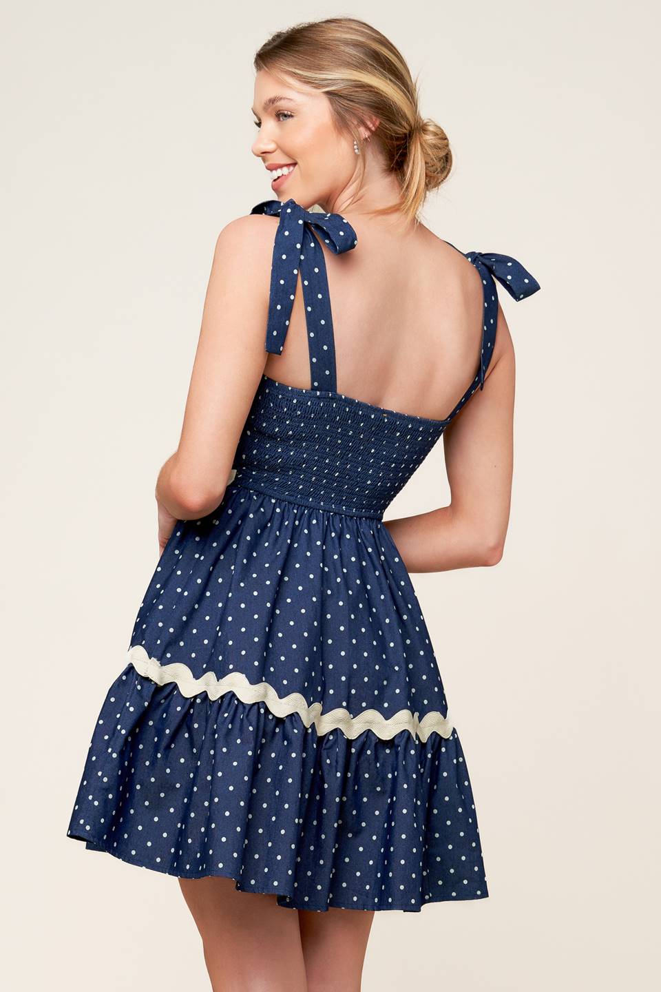 DIVINELY DOTTED WOVEN MINI DRESS Flying Tomato