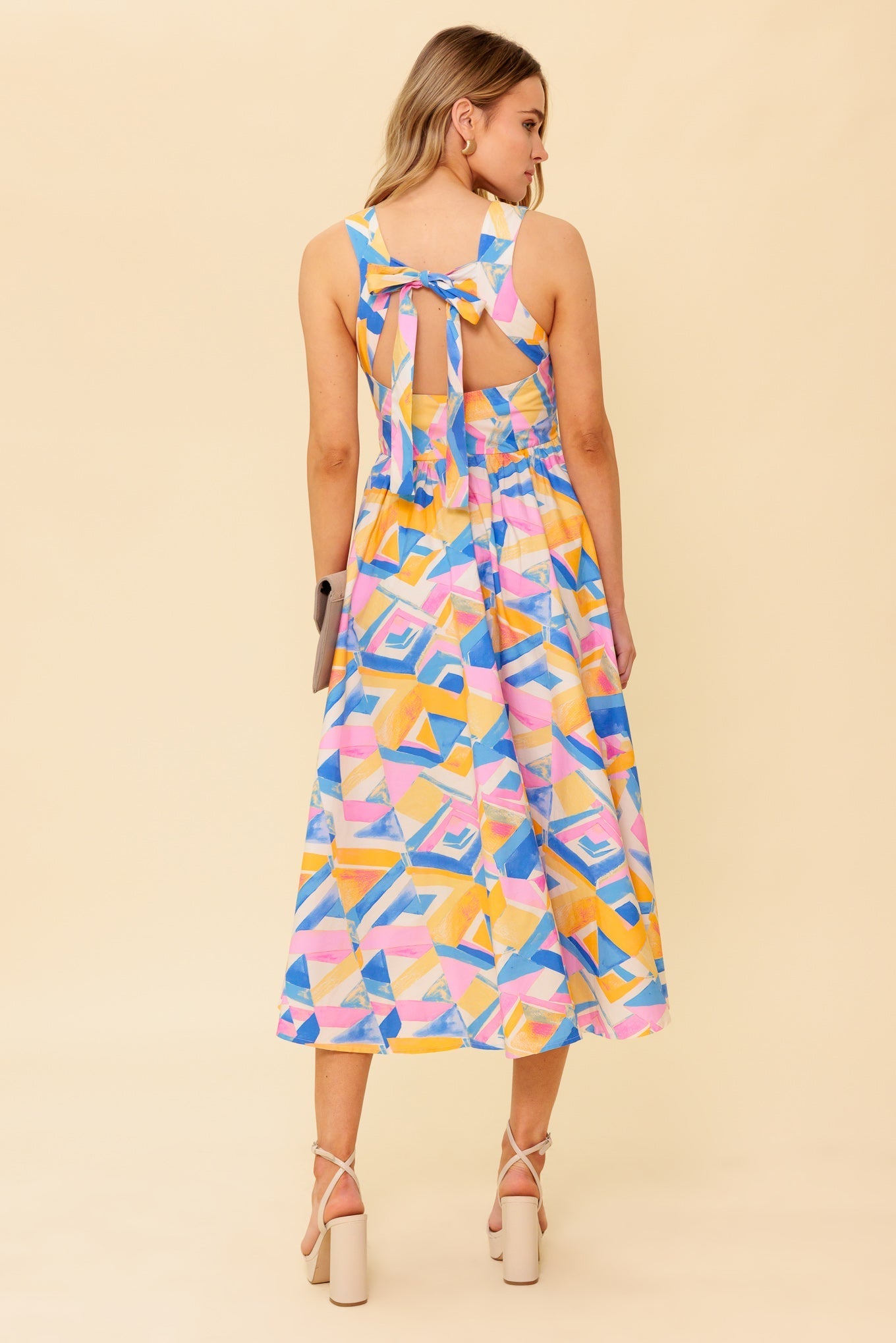 PATTON PARK BLUE WOVEN MIDI DRESS Flying Tomato