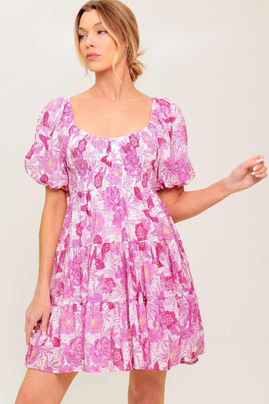 MEADOW RHYTHM WOVEN EYELET MINI DRESS Flying Tomato