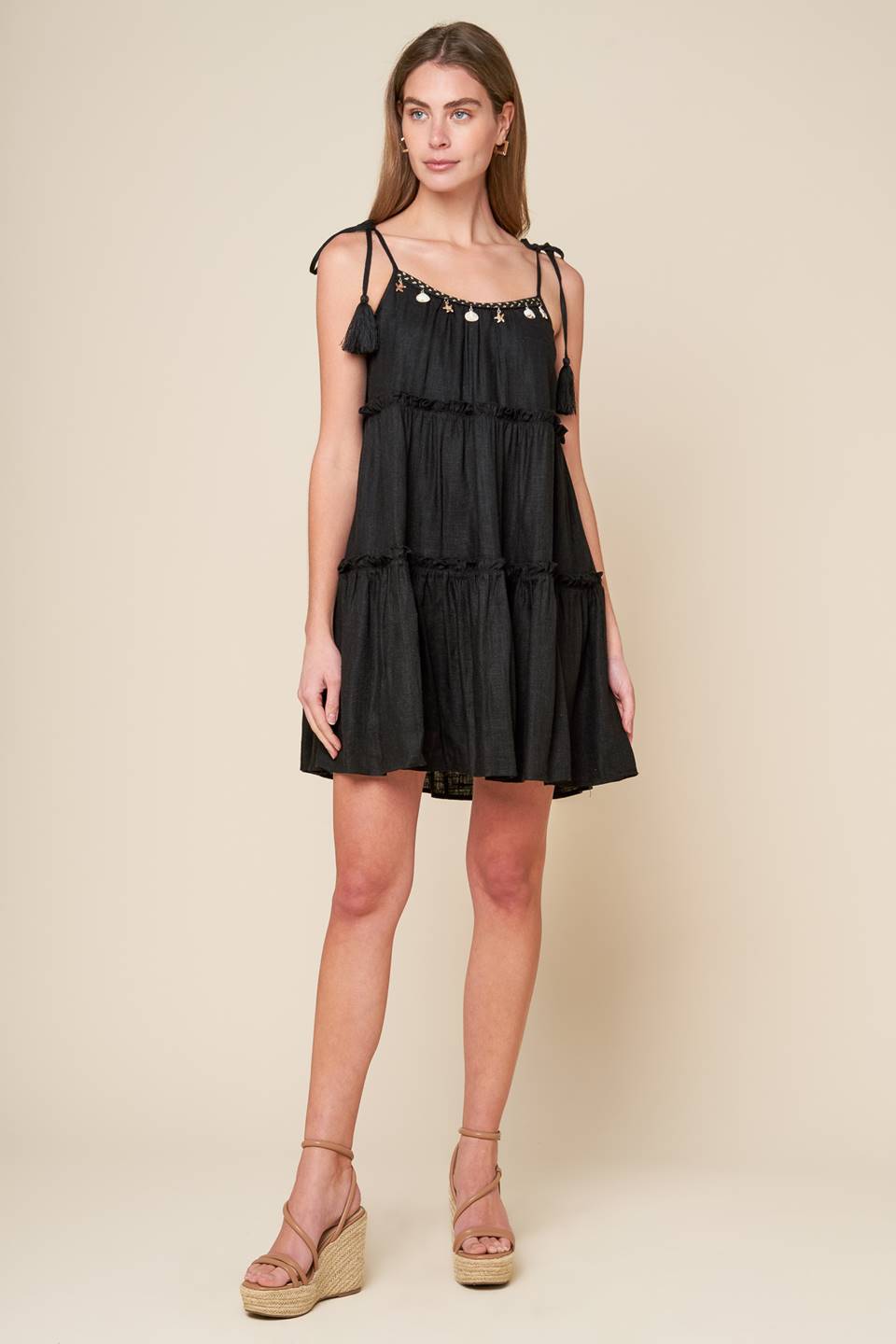 THROUGH THE ARBOR WOVEN MINI DRESS Flying Tomato