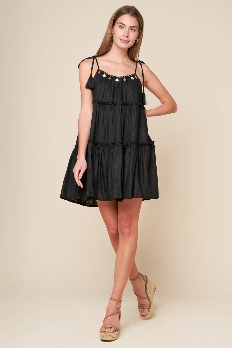 THROUGH THE ARBOR WOVEN MINI DRESS Flying Tomato