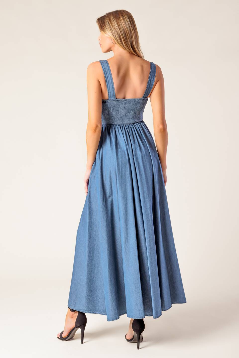 PASSIFLORA INDIGO DENIM MIDI DRESS Flying Tomato