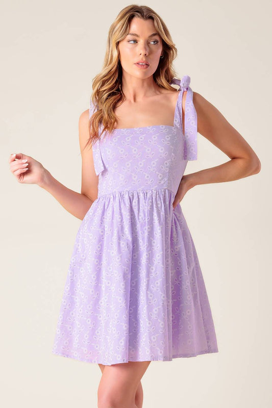 NIGHT TO REMEMBER LAVENDER WOVEN MINI DRESS Flying Tomato